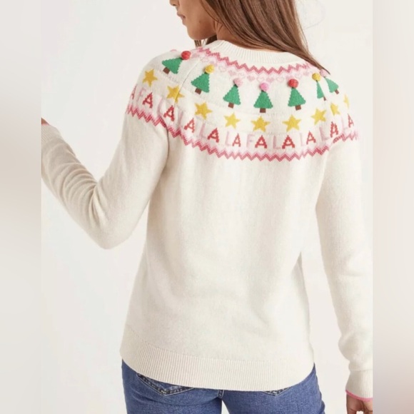 Boden Festive Fair Isle Jumper Ivory Christmas gift new without tag - Picture 3 of 7